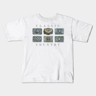 Classic Country and Western Belt Buckles Kids T-Shirt